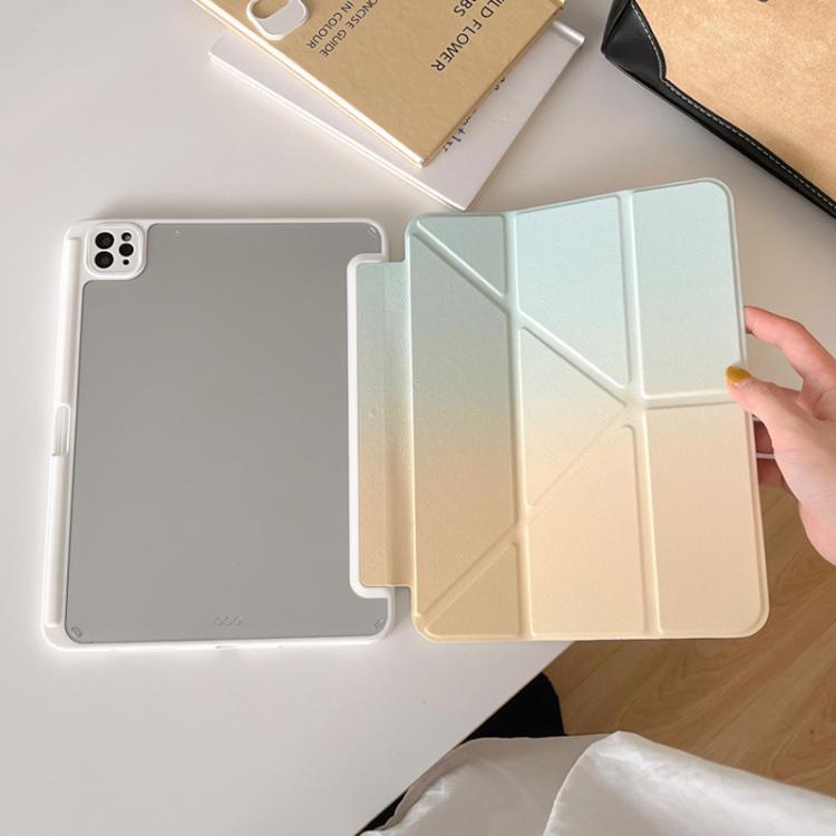 For iPad mini 2024 / 6 Rainbow Gradient Y-Fold Holder Leather Tablet Case