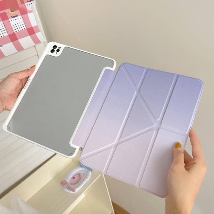 For iPad mini 2024 / 6 Rainbow Gradient Y-Fold Holder Leather Tablet Case
