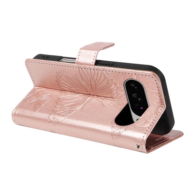 For Google Pixel 10 Pro XL Global 3D Butterfly Embossed Pattern Flip Leather Phone Case