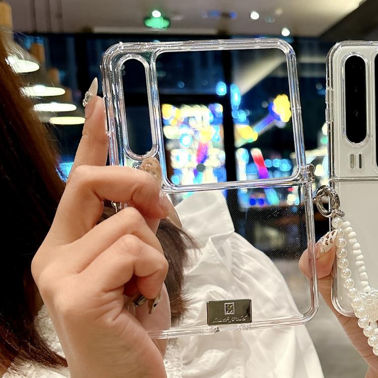 For Huawei Pura X TPU Side Buckle Nameplate Phone Case - Transparent