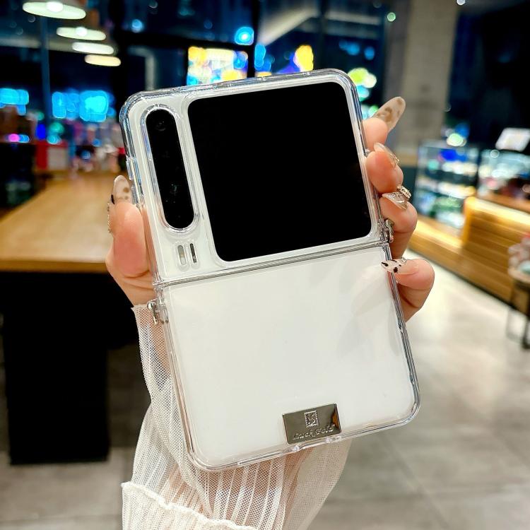 For Huawei Pura X TPU Side Buckle Nameplate Phone Case - Transparent