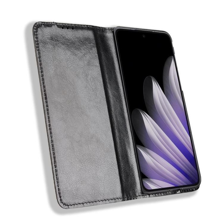 For OPPO Find N5 Magnetic Buckle Retro Texture Leather Phone Case
