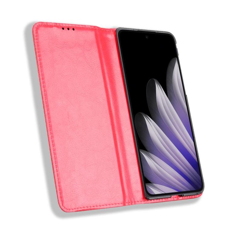 For OPPO Find N5 Magnetic Buckle Retro Texture Leather Phone Case