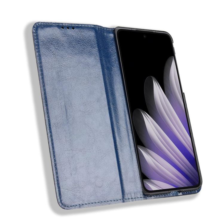 For OPPO Find N5 Magnetic Buckle Retro Texture Leather Phone Case