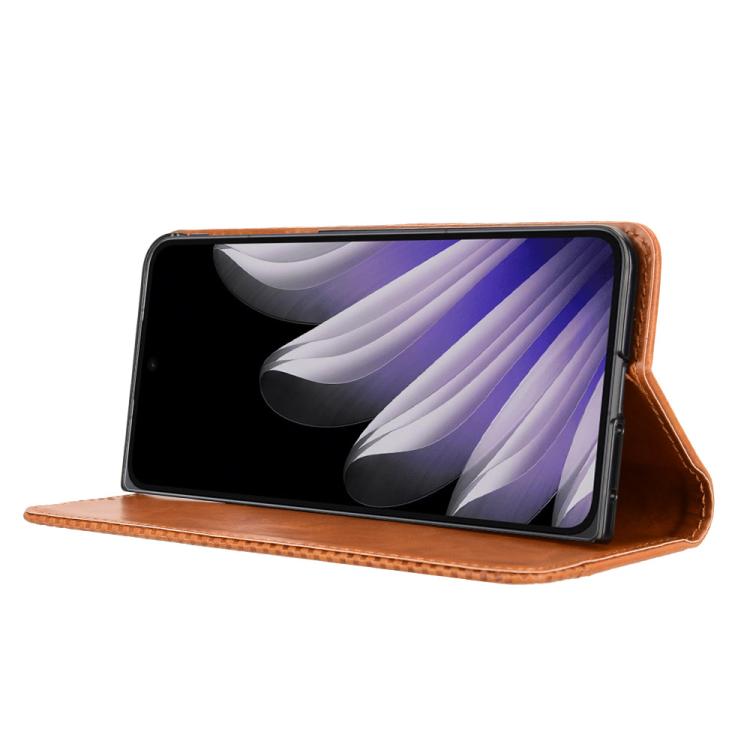 For OPPO Find N5 Magnetic Buckle Retro Texture Leather Phone Case