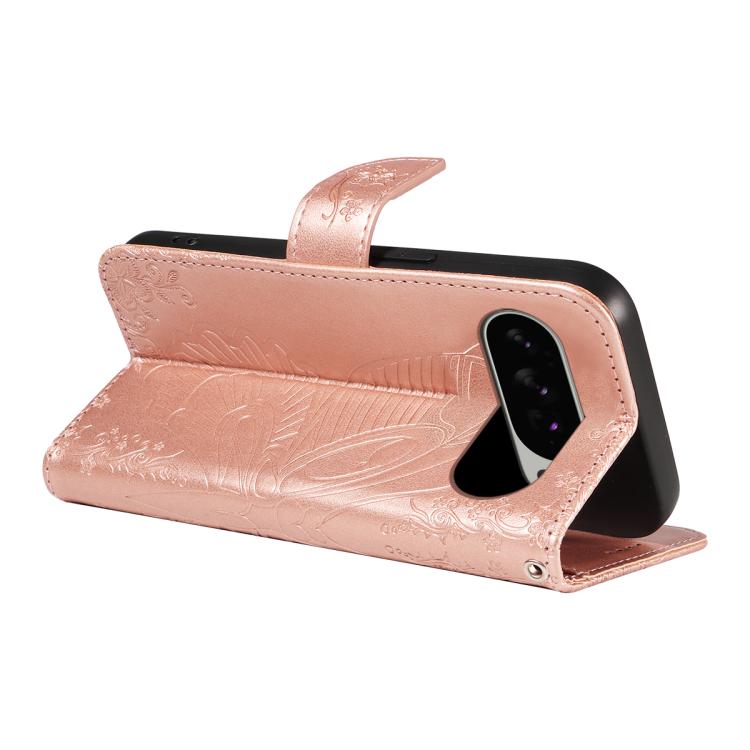 For Google Pixel 10 Pro XL 5G Global Swallowtail Butterfly Embossed Leather Phone Case