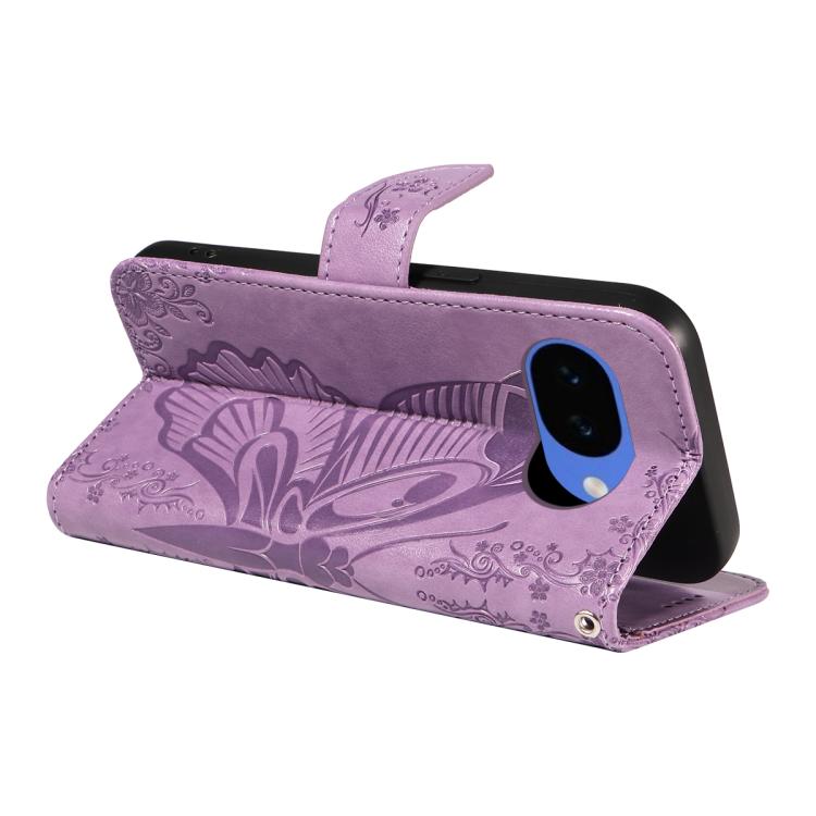 For Google Pixel 10a Swallowtail Butterfly Embossed Leather Phone Case