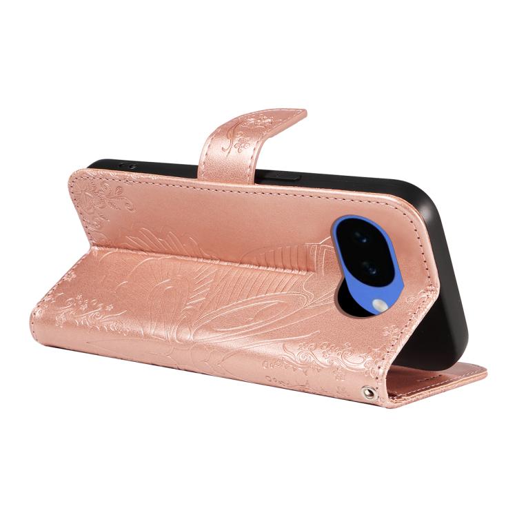 For Google Pixel 10a Swallowtail Butterfly Embossed Leather Phone Case