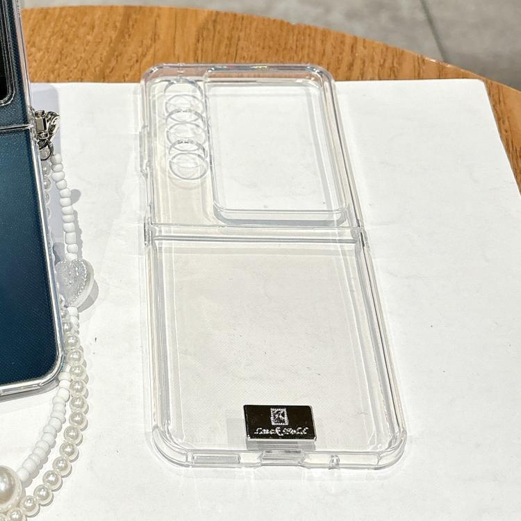 For ZTE nubia Flip2 TPU Side Buckle Nameplate Phone Case - Transparent