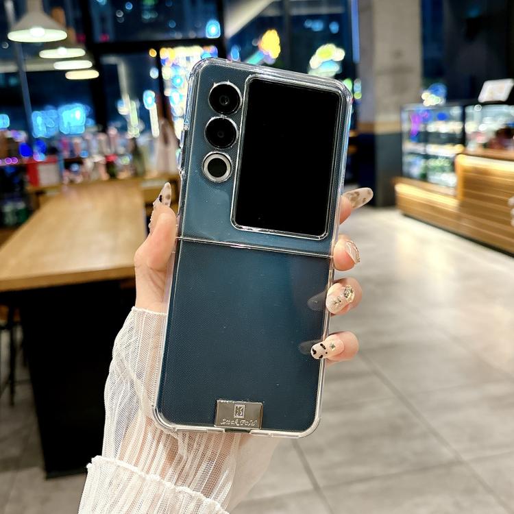 For ZTE nubia Flip2 TPU Side Buckle Nameplate Phone Case - Transparent