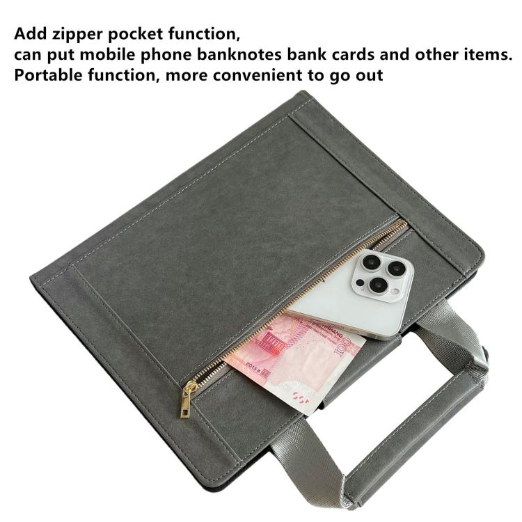 For iPad 2025 / 2022 Zipper Handle Retro Smart Leather Tablet Case