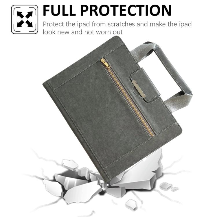 For iPad mini 2024 / 6 Zipper Handle Retro Smart Leather Tablet Case