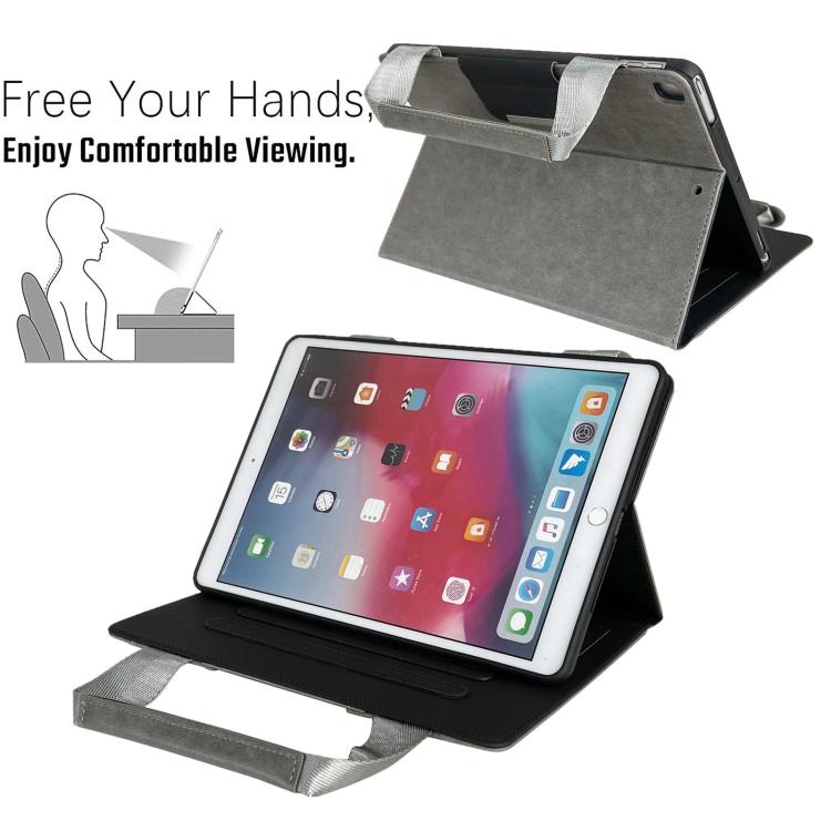 For iPad 10.2 2021 / 2020 / 2019 Zipper Handle Retro Smart Leather Tablet Case