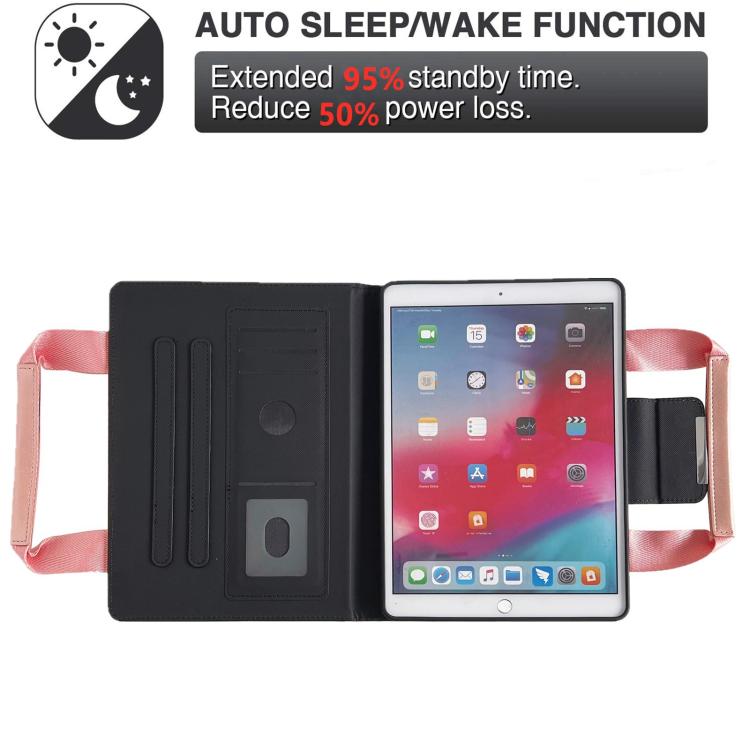 For iPad 10.2 2021 / 2020 / 2019 Zipper Handle Retro Smart Leather Tablet Case