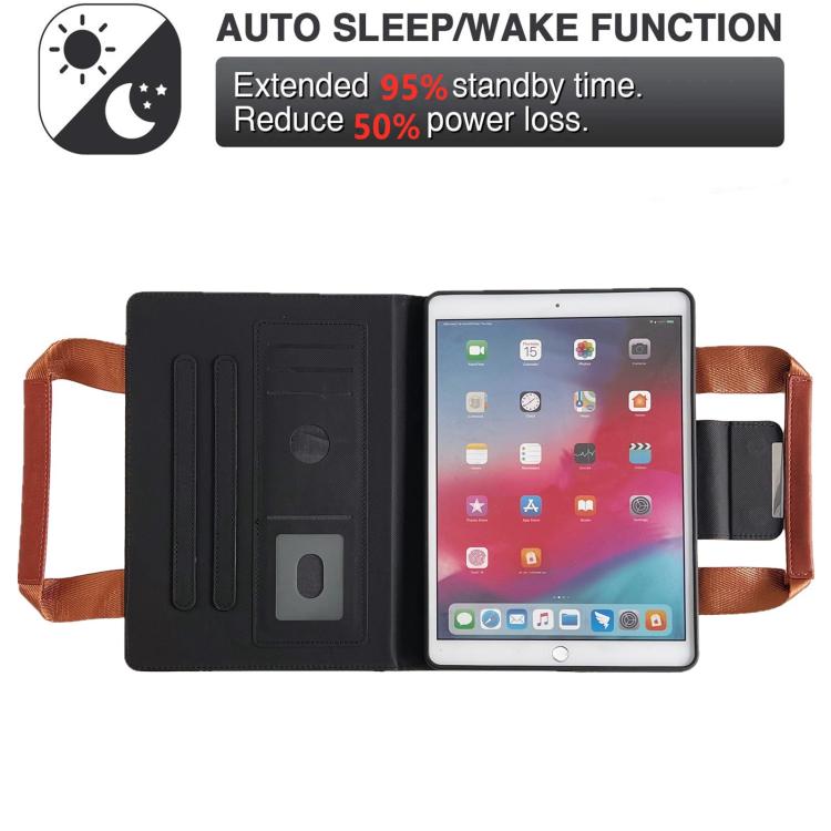 For iPad 10.2 2021 / 2020 / 2019 Zipper Handle Retro Smart Leather Tablet Case