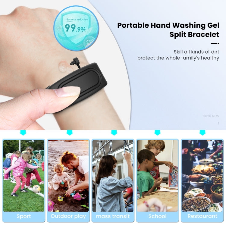 30ml Portable Silicone Liquid Soap Handwashing Fluid Split Bracelet