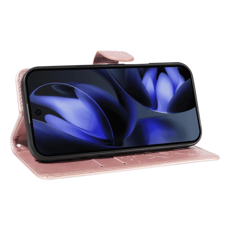 For Google Pixel 10 / 10 Pro Global Cat and Bee Embossed Flip Leather Phone Case