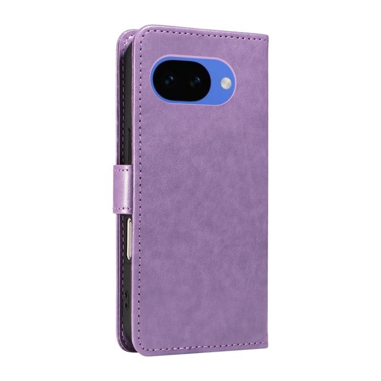 For Google Pixel 10a Cat and Bee Embossed Flip Leather Phone Case