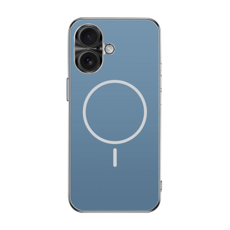 For iPhone 16 Metal Mens Acrylic PC Thin Circle MagSafe Phone Case