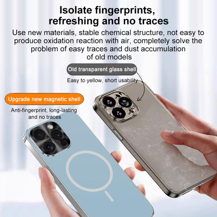 For iPhone 16 Pro Metal Mens Acrylic PC Thin Circle MagSafe Phone Case