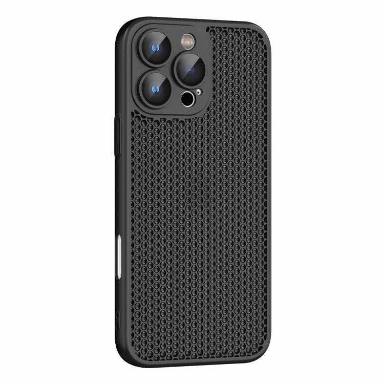 For iPhone 16 Pro Max Cooling Skin Feel PC Phone Case with Lens Film