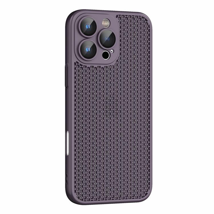 For iPhone 16 Pro Max Cooling Skin Feel PC Phone Case with Lens Film