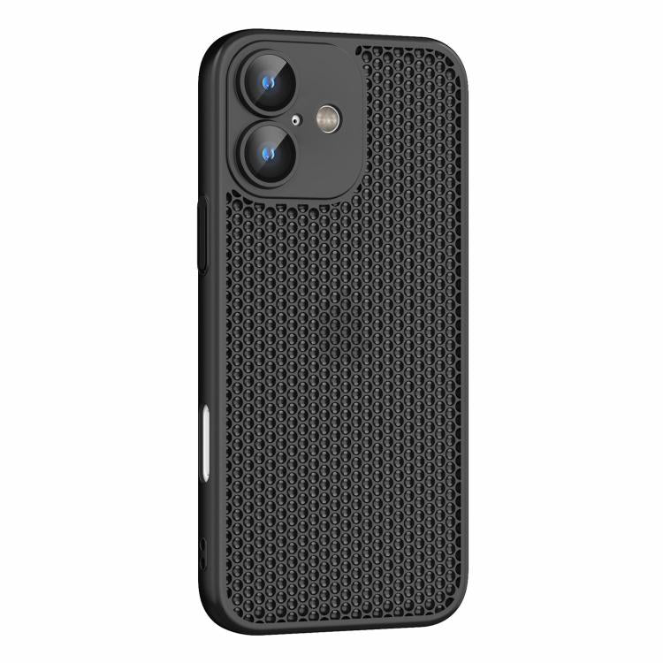For iPhone 16 Plus Cooling Skin Feel PC Phone Case with Lens Film