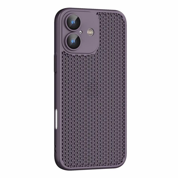 For iPhone 16 Plus Cooling Skin Feel PC Phone Case with Lens Film