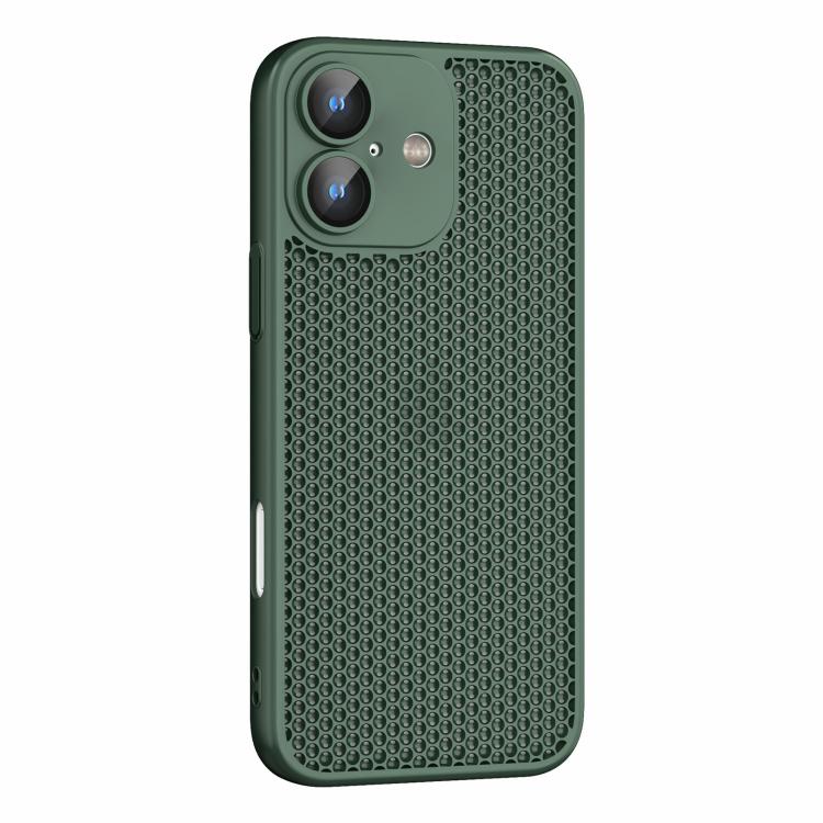 For iPhone 16 Plus Cooling Skin Feel PC Phone Case with Lens Film