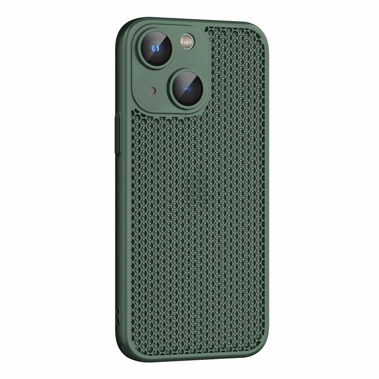 For iPhone 15 Plus Cooling Skin Feel PC Phone Case with Lens Film