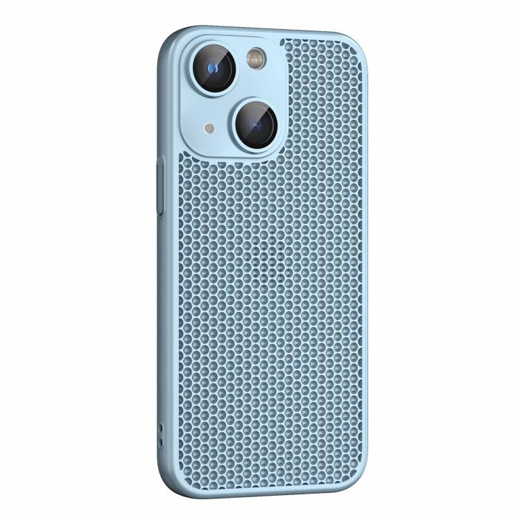For iPhone 15 Plus Cooling Skin Feel PC Phone Case with Lens Film