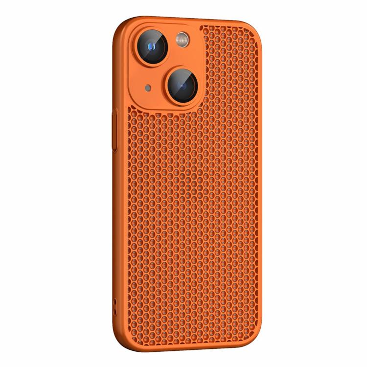 For iPhone 15 Plus Cooling Skin Feel PC Phone Case with Lens Film