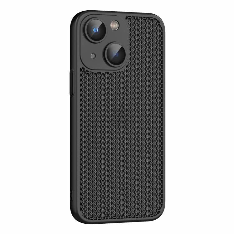 For iPhone 15 Cooling Skin Feel PC Phone Case with Lens Film