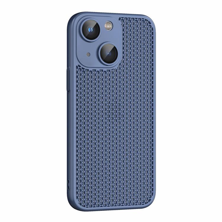 For iPhone 14 Plus Cooling Skin Feel PC Phone Case with Lens Film
