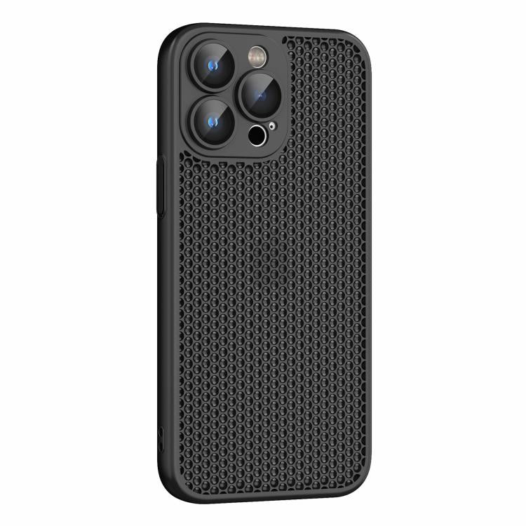 For iPhone 13 Pro Max Cooling Skin Feel PC Phone Case with Lens Film
