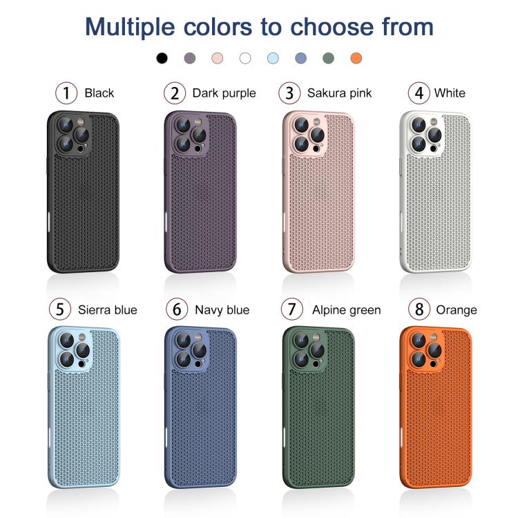 For iPhone 16 Plus Cooling Skin Feel PC Phone Case with Lens Film