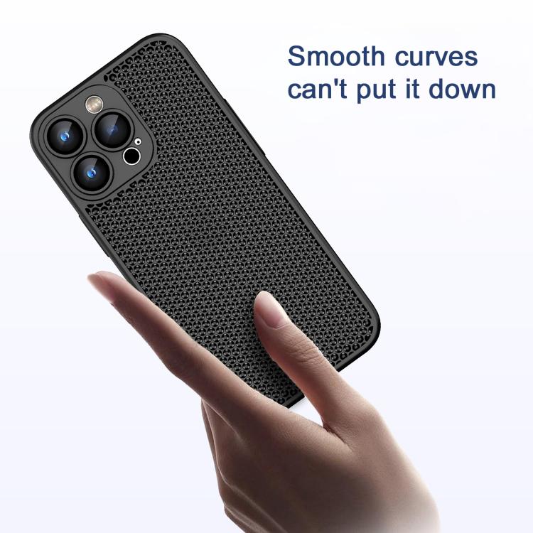 For iPhone 16 Plus Cooling Skin Feel PC Phone Case with Lens Film