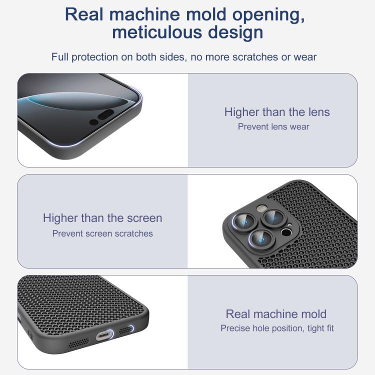 For iPhone 14 Plus Cooling Skin Feel PC Phone Case with Lens Film