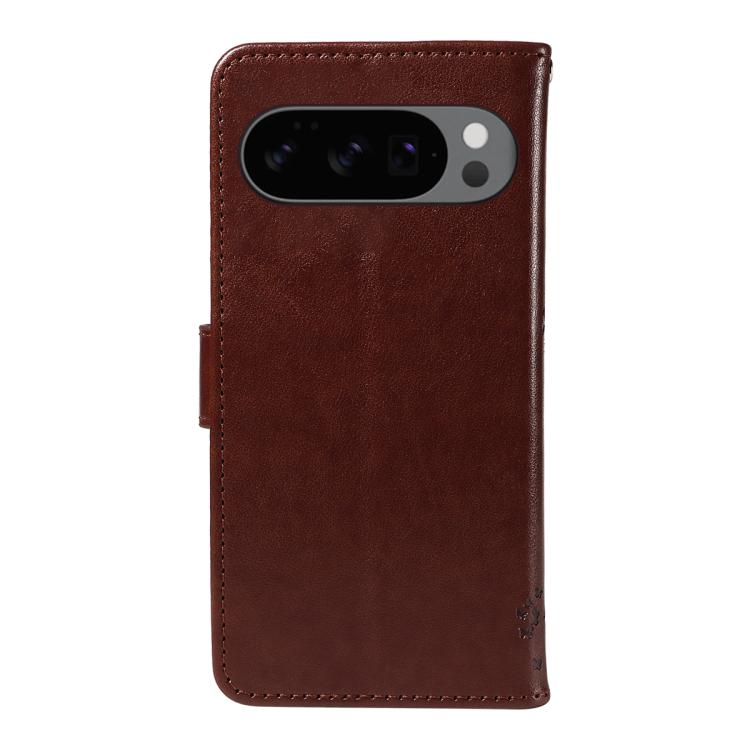 For Google Pixel 10 5G / 10 Pro 5G Global Tree & Cat Embossed Pattern Flip Leather Phone Case