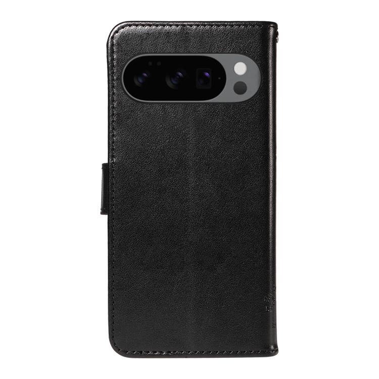 For Google Pixel 10 5G / 10 Pro 5G Global Tree & Cat Embossed Pattern Flip Leather Phone Case