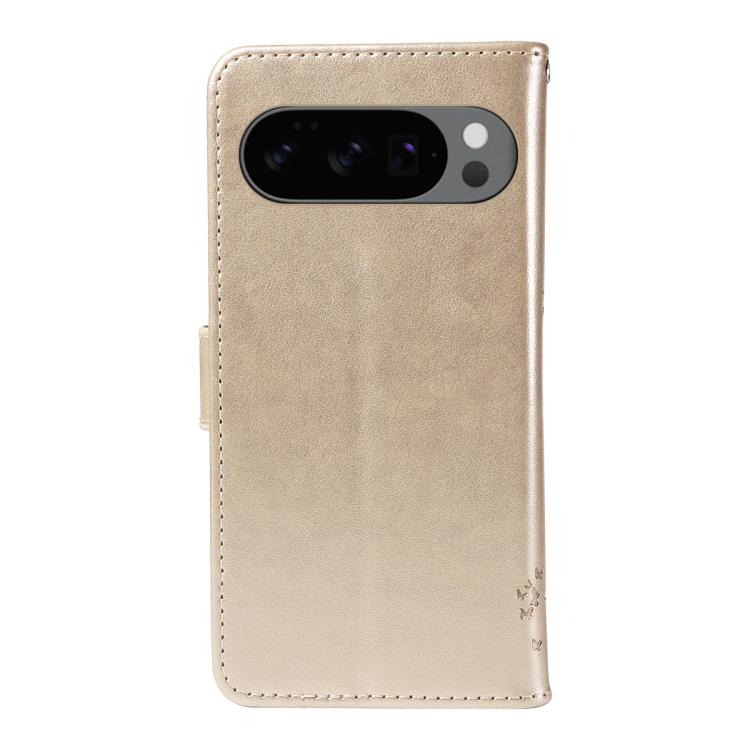 For Google Pixel 10 5G / 10 Pro 5G Global Tree & Cat Embossed Pattern Flip Leather Phone Case