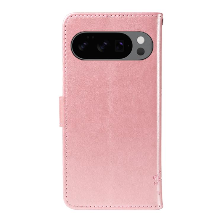 For Google Pixel 10 5G / 10 Pro 5G Global Tree & Cat Embossed Pattern Flip Leather Phone Case