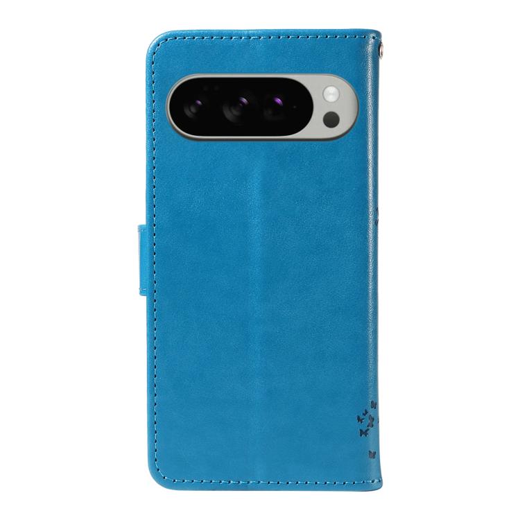 For Google Pixel 10 Pro XL 5G Global Tree & Cat Embossed Pattern Flip Leather Phone Case