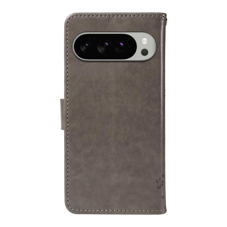 For Google Pixel 10 Pro XL 5G Global Tree & Cat Embossed Pattern Flip Leather Phone Case
