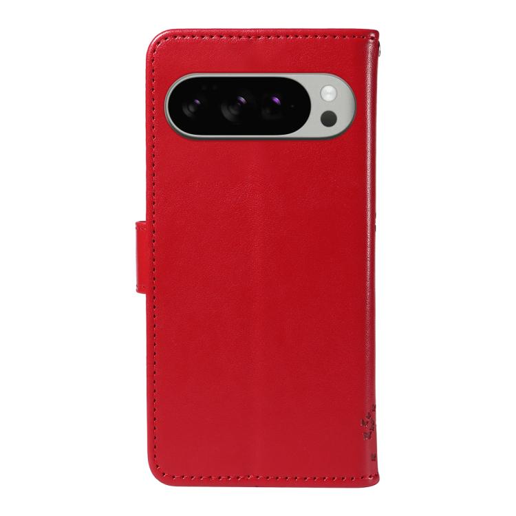 For Google Pixel 10 Pro XL 5G Global Tree & Cat Embossed Pattern Flip Leather Phone Case