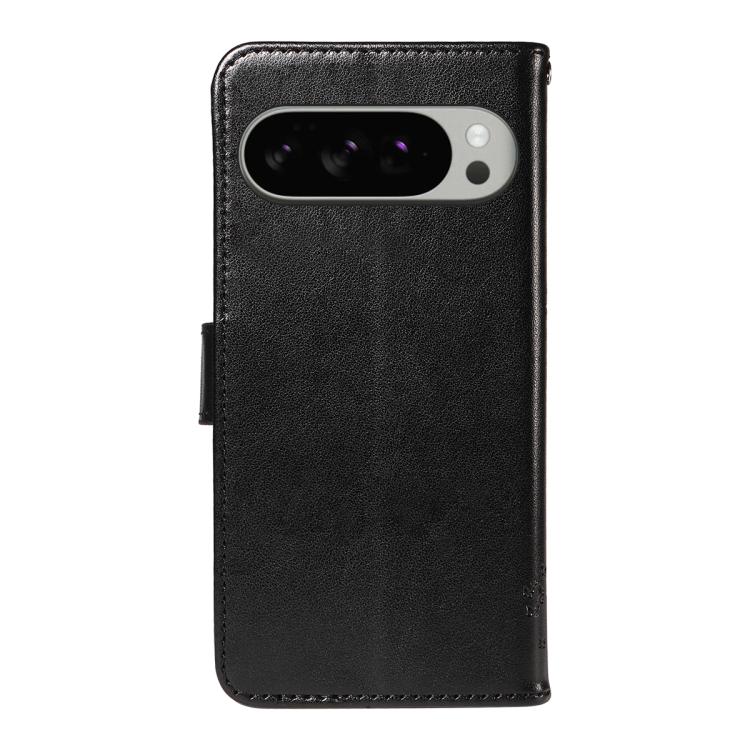 For Google Pixel 10 Pro XL 5G Global Tree & Cat Embossed Pattern Flip Leather Phone Case
