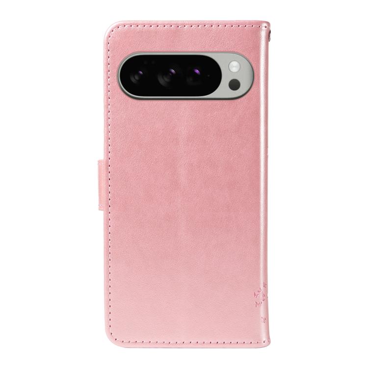 For Google Pixel 10 Pro XL 5G Global Tree & Cat Embossed Pattern Flip Leather Phone Case