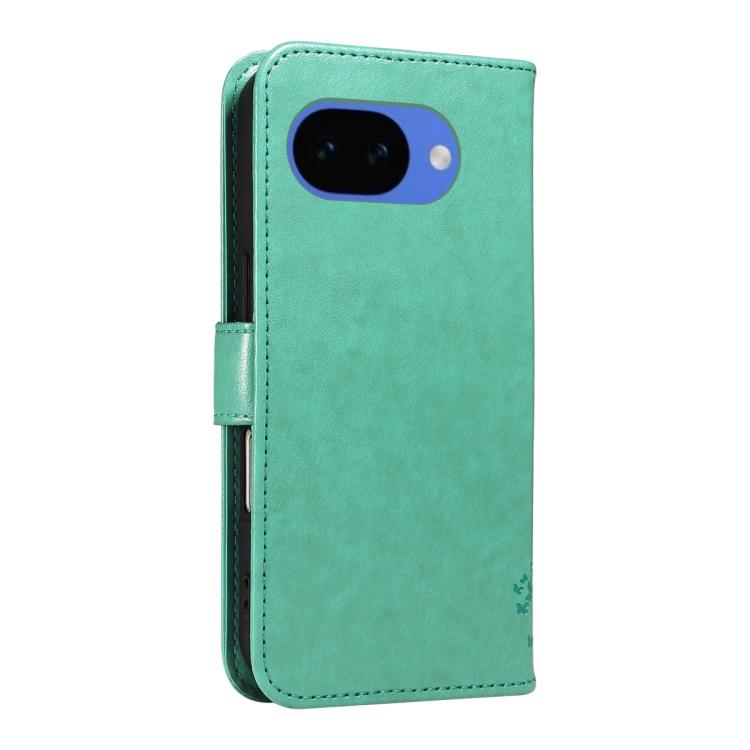 For Google Pixel 10a Tree & Cat Embossed Pattern Flip Leather Phone Case