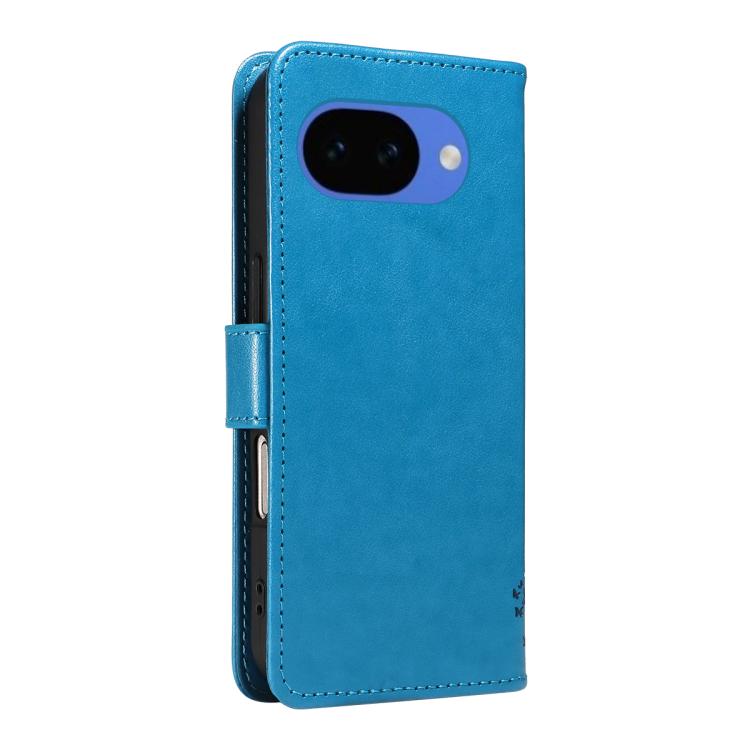 For Google Pixel 10a Tree & Cat Embossed Pattern Flip Leather Phone Case