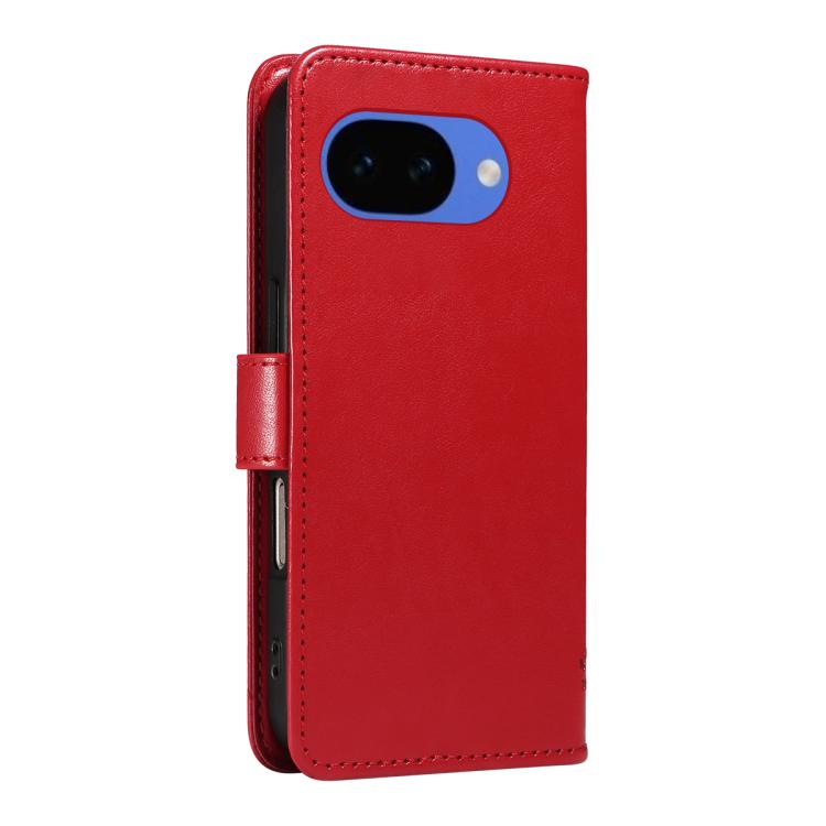 For Google Pixel 10a Tree & Cat Embossed Pattern Flip Leather Phone Case